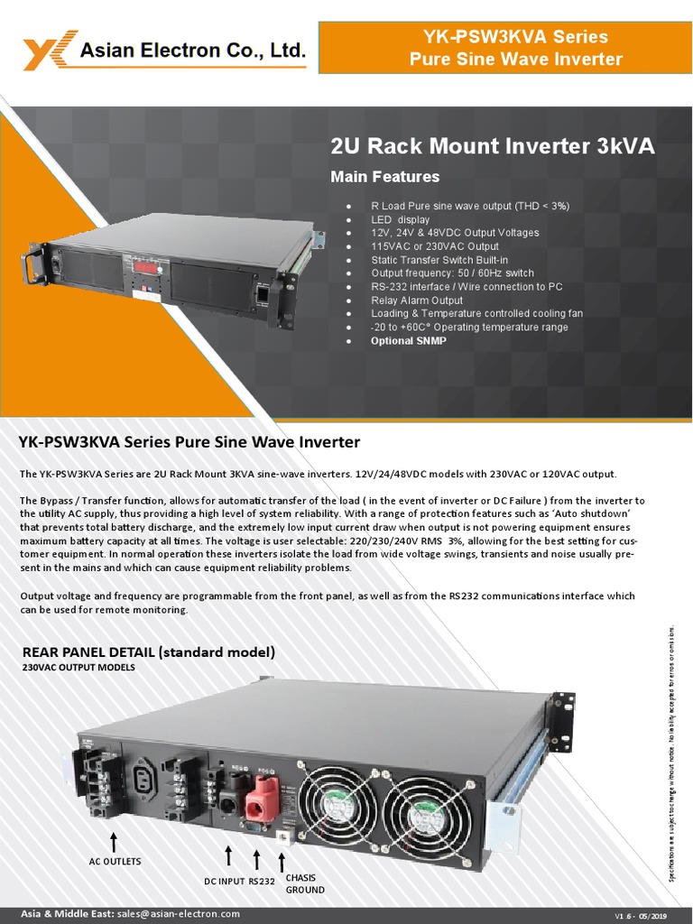Pure Sine Wave Inverter Specs | PDF | Power Inverter | Mains Electricity