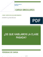 Perdidas de carga singulares: válvulas, codos y accesorios