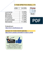 Tasa Efectiva Anual A Tasa Periodica - Ejercicio Resuelto