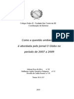 Como a questão ambiental é abordada pelo jornal O Globo no período de 2007 a 2009