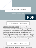 Strategical Thinking: Pepared By: Ms. Micah Glorice C. Tamayo