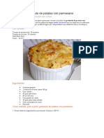 Receta de Gratinado de Patatas Con Parmesano