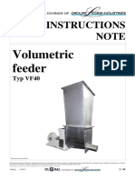 Instructions Note: Volumetric Feeder