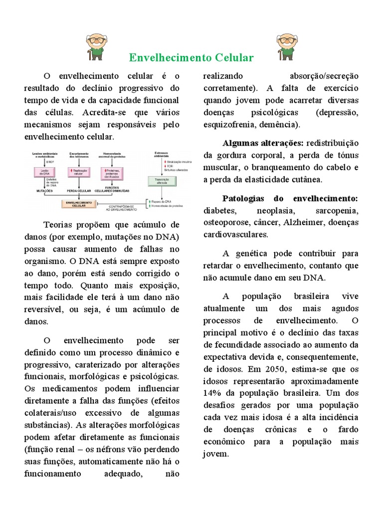 Mecanismos do Envelhecimento Celular | PDF | Senescência | Telômero