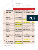 IBS - Hyderabad Revised MBA Class of 2023 Academic Calendar 2021-23