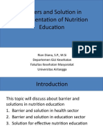 Barriers and Solution in Implementation of Nutrition Education