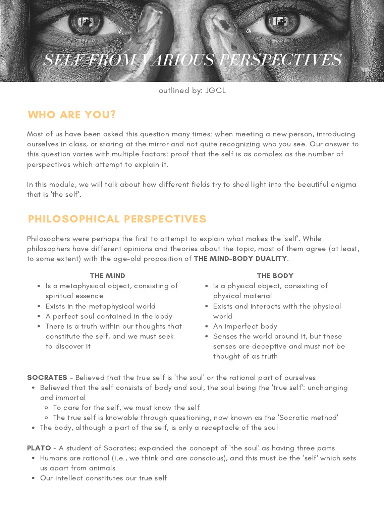 01 Self From Various Perspectives Ver 1 | PDF | Id | Self