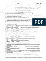 Focus 2 2ed Vocabulary Quiz Unit6 GroupA