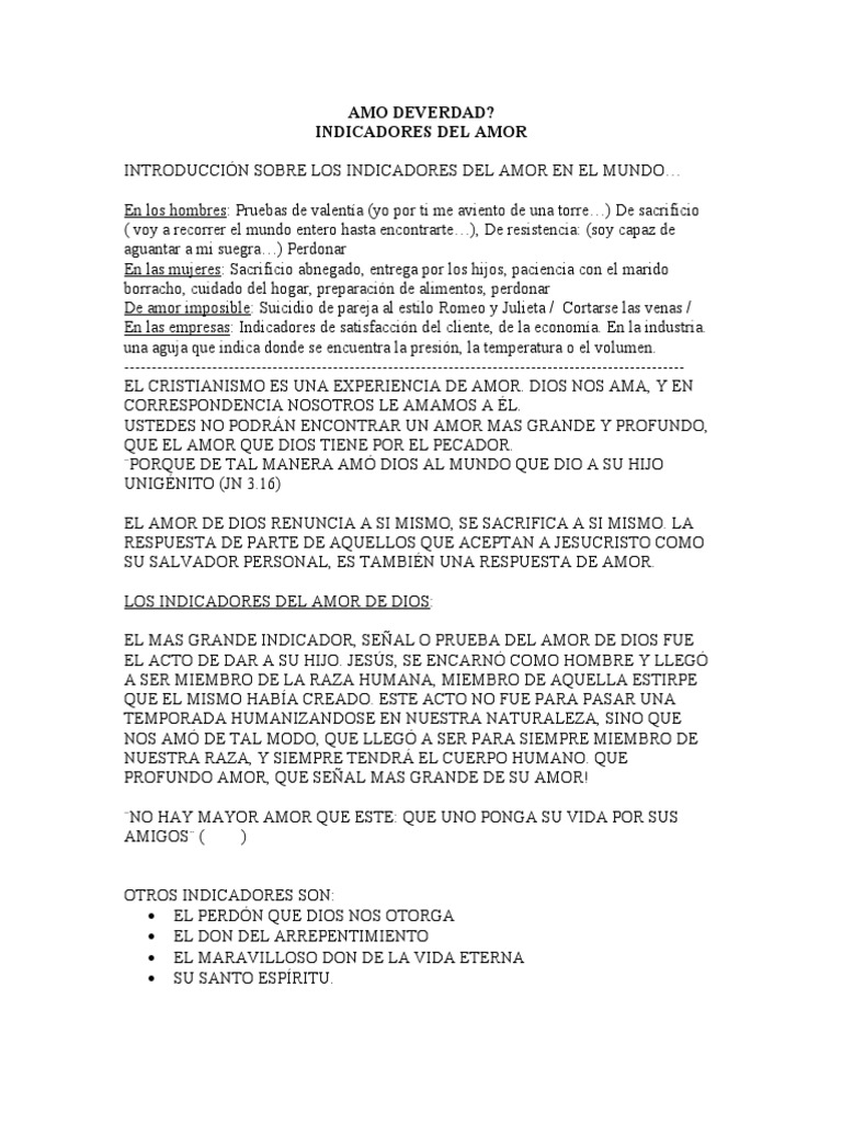 Indicadores del Amor en la Fe Cristiana | PDF | Amor | Jesús