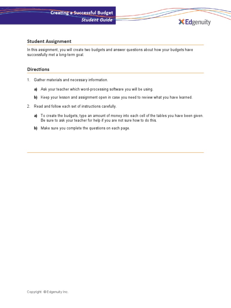 Natalie Budgeting Assignment | PDF | Budget | Economies