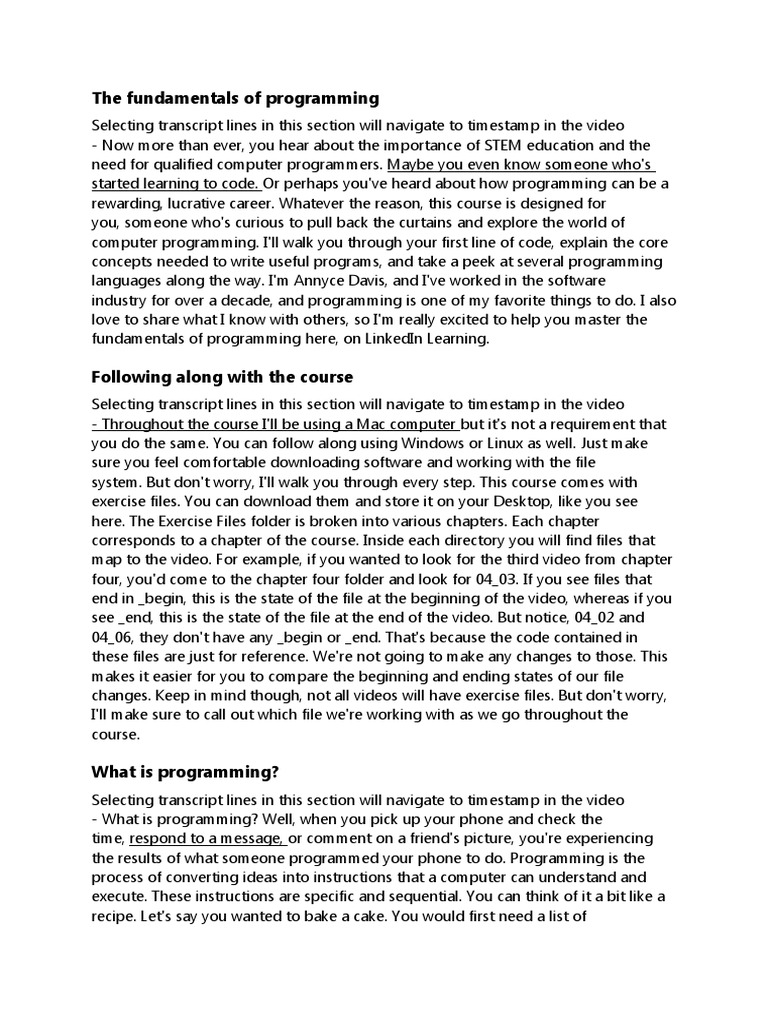 Programming Foundations Fundamentals | PDF | Integrated Development ...
