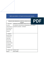 Matriz para diseñar un Proyecto de Intervención Humana P59