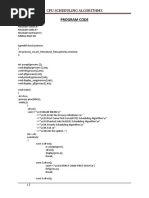 Cpu Scheduling Algorithms: Program Code