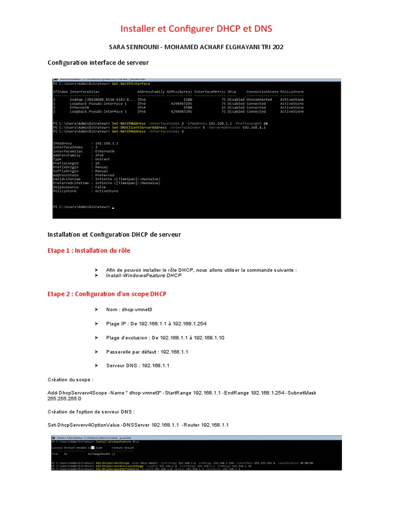 Installation DHCP et DNS sur Serveur | PDF | Maison et jardin | Ordinateurs