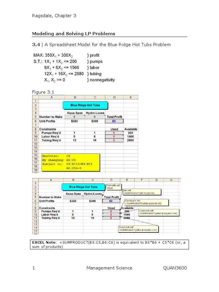 Chapter 3 - Modeling and Solving LP Problems Rev | PDF | Microsoft ...