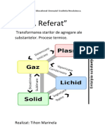 Transformarea Starilor de Agregare Ale Substantelor - Procese Termice