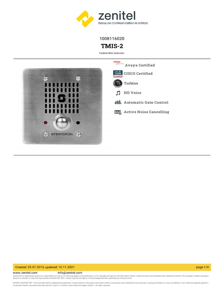 TMIS-2: Avaya Certified CISCO Certified Turbine HD Voice Automatic Gain ...