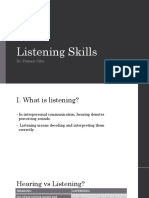 Listening Skills: Dr. Poonam Ojha