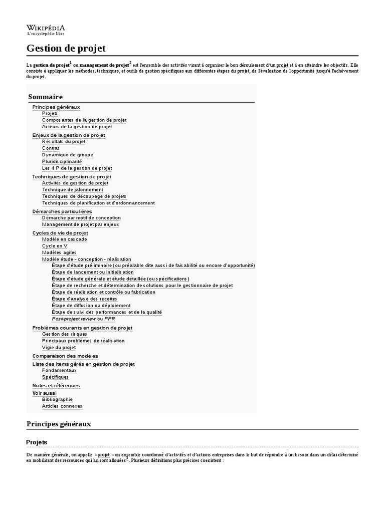 Gestion de Projet | PDF | Gestion de projet | Planification