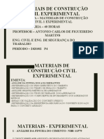 MATERIAIS DE CONSTRUÇÃO CIVIL EXPERIMENTAL