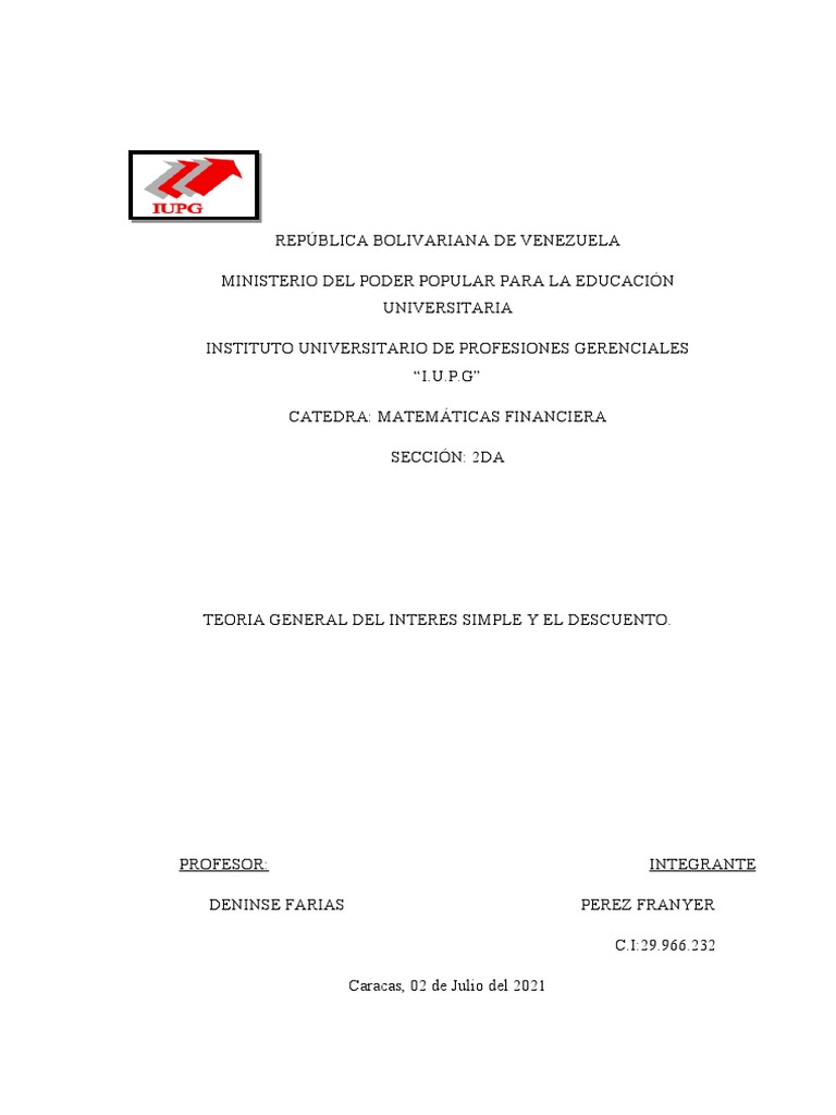 Matematicas Financieras... | PDF | Interés | Capital (economía)