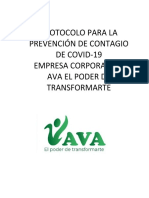 P-SGSST-32 Protocolo para Prevención de Contagio de Covid-19. CORPORACION AVA 2021 (Corregir)