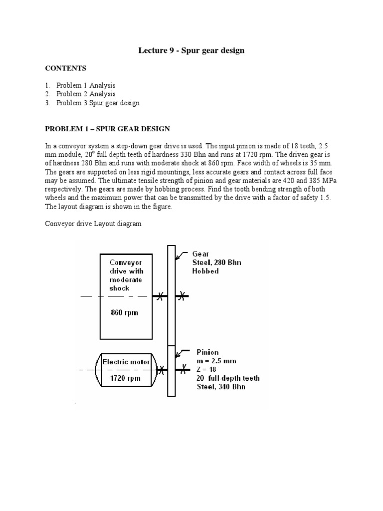 Spur Gear Design and Analysis Techniques | PDF | Gear | Strength Of ...