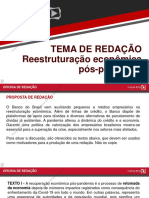 Tema de Redação Reestruturação Econômica Pós-Pandemia: Professora Flávia Rita