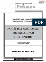 Politica Nacional de Igualdad de Genero - d.s. 008_2019_mimp