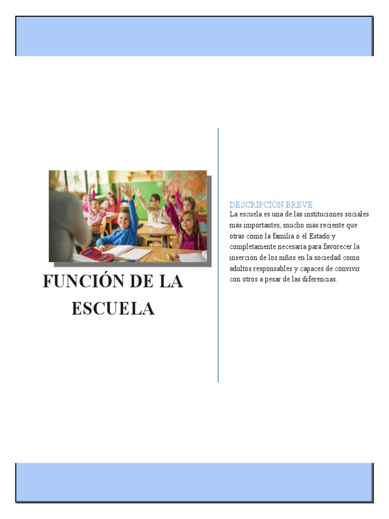 Rol de la Escuela en la Sociedad | PDF | Educación más alta | Plan de ...