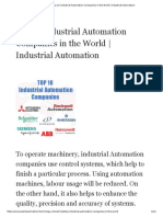 Top 10 Industrial Automation Companies in The World - I