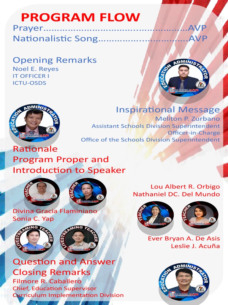 Program Flow: Prayer .. AVP Nationalistic Song .. .AVP Opening Remarks ...