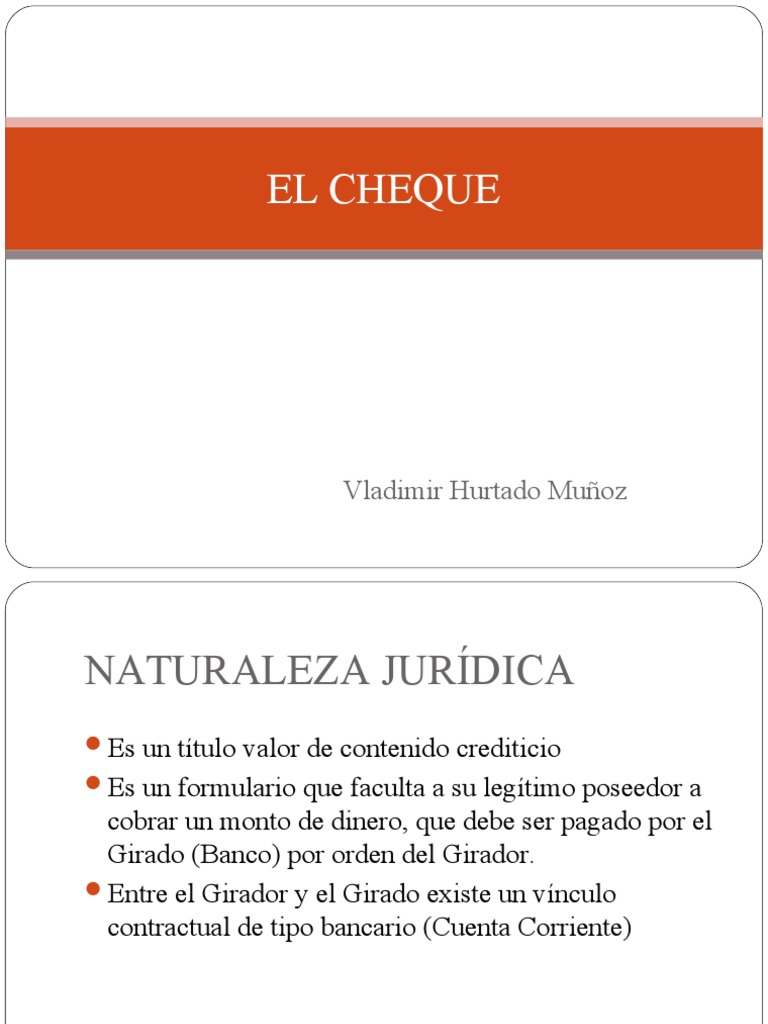 El Cheque | PDF | Cheque | Bancos