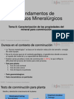 Fundamentos de Procesos Mineralúrgicos: Caracterización de Minerales para Conminución
