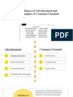 Group 6 - The Influence of Advertisement and Some Examples of Consumer Demands