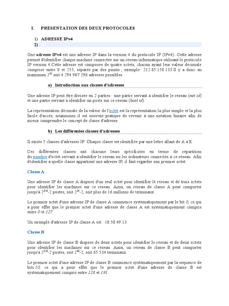 Ipv4 Et Ipv6 | PDF | I Pv6 | Adresse IP