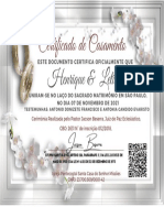 Certificado de casamento Henrique e Leticia