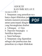 Soal Produktif Perbankan SMK Kelas X Semester 1