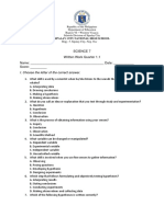 Science 7 Written Work Quarter 1.1 Name: - Date: - Score