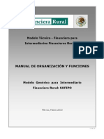 Manual de Organizacion y Funciones - SOFIPO Mar 2010