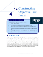 Topic: Constructing Objective Test Items