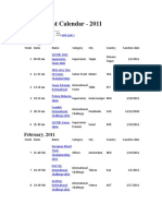 Tournament Calendar Badminton