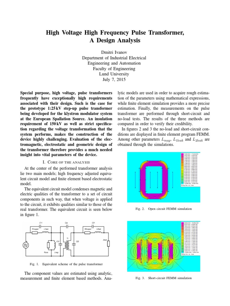 High Voltage Pulse Transformer Design Analysis | PDF | Transformer ...