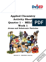 L A S - S: Applied Chemistry Activity Sheet Quarter 1 - MELC 1-2 Week 1