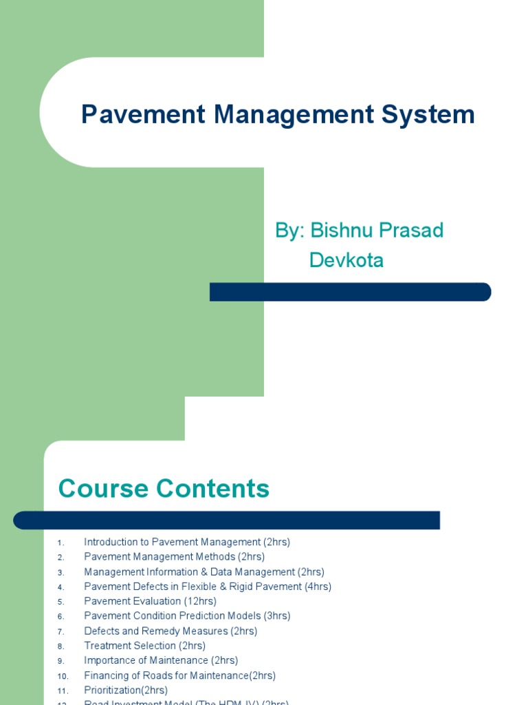 Lec-2, Ch-2, Pavement Management Methods | PDF | Databases | Road Surface