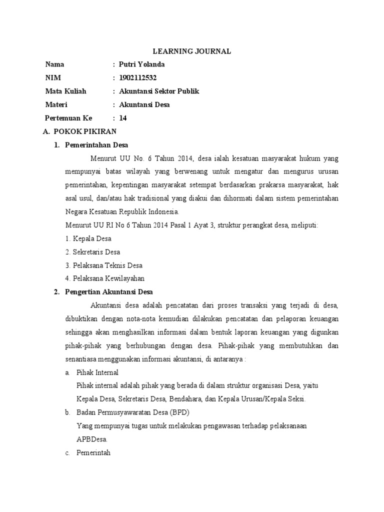 Learning Journal Pt.14 Putri Yolanda 1902112532 | PDF
