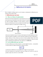 Signaux Physiques-Chapitre 12 (bis)-Diffraction de la   lumiere