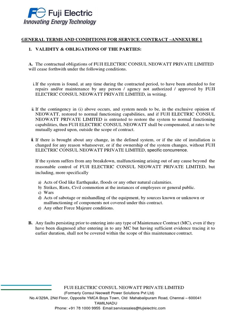 AMC Agreement General Terms Conditions | PDF | Capacitor | Rectifier