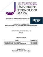 Evaluative Commentary Elc151