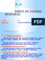 Management of Natural Resources